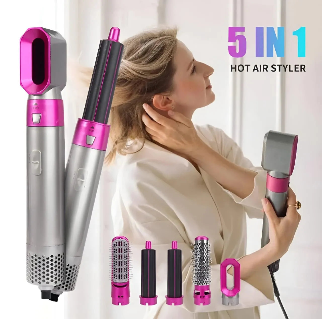 Hair Dryer Set 5 in 1 Hot Air Comb Blow Volumizer Brush 5 in 1 Hair Styler